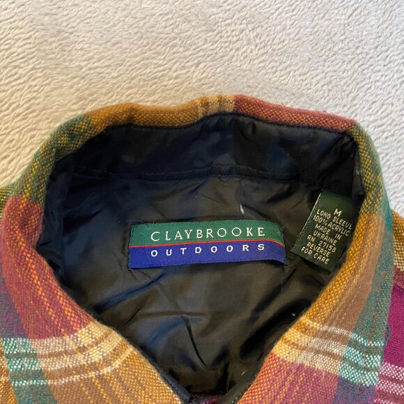 Claybrooke Outdoors Mens Long Sleeve Plaid Shirt M Multicolor Button-Up 100% Acr - Picture 7 of 10